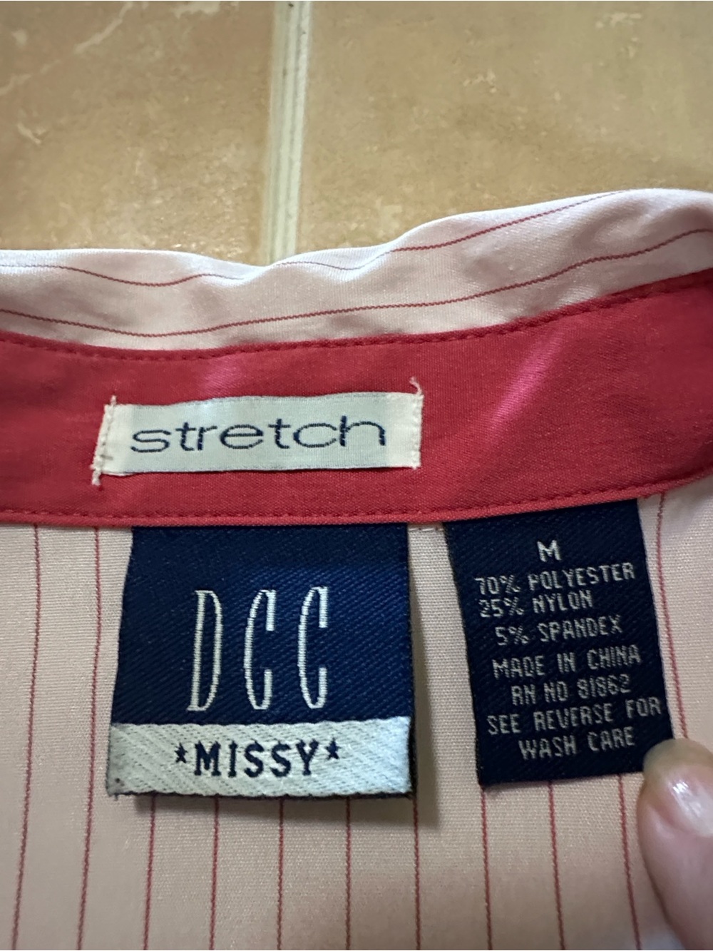 Women’s Pink Striped Zip top & bottom-Front Dress Shirt - Picture 4 of 8